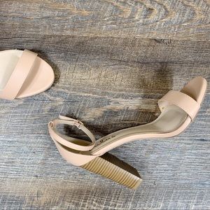Lulus Almond Ankle Strap Heels 8.5 EUC